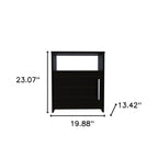 23" Black Wood Nightstand
