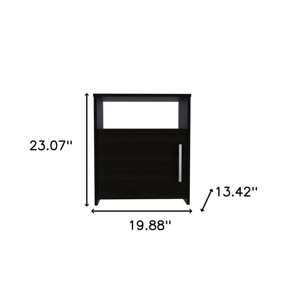 23" Black Wood Nightstand