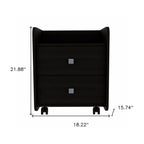 22" Wood Two Drawer Nightstand