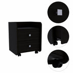 22" Wood Two Drawer Nightstand