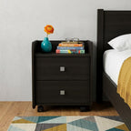 22" Wood Two Drawer Nightstand
