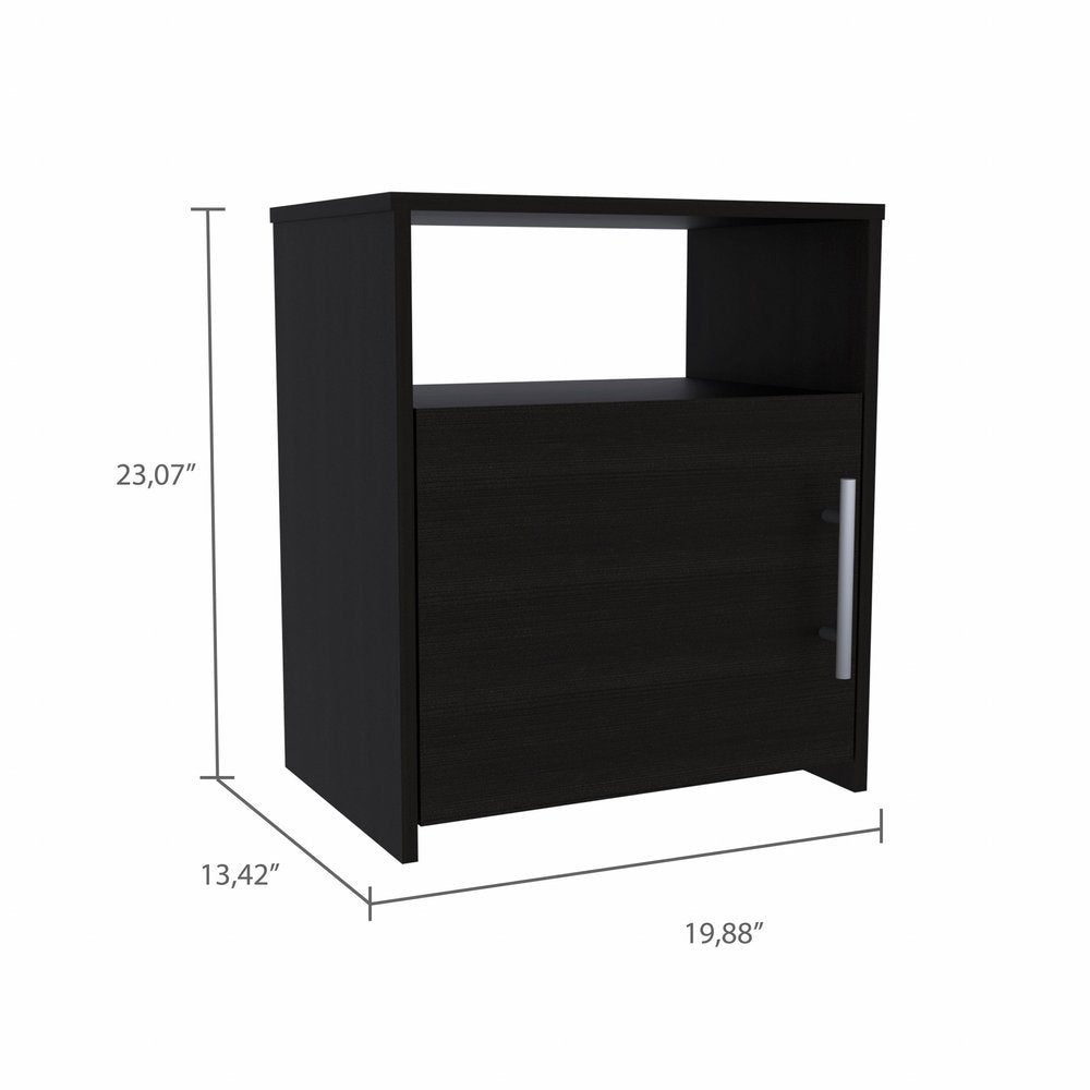 23" Black Wood Nightstand