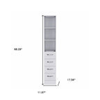 12" White Wood Linen Cabinet