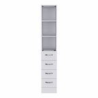 12" White Wood Linen Cabinet
