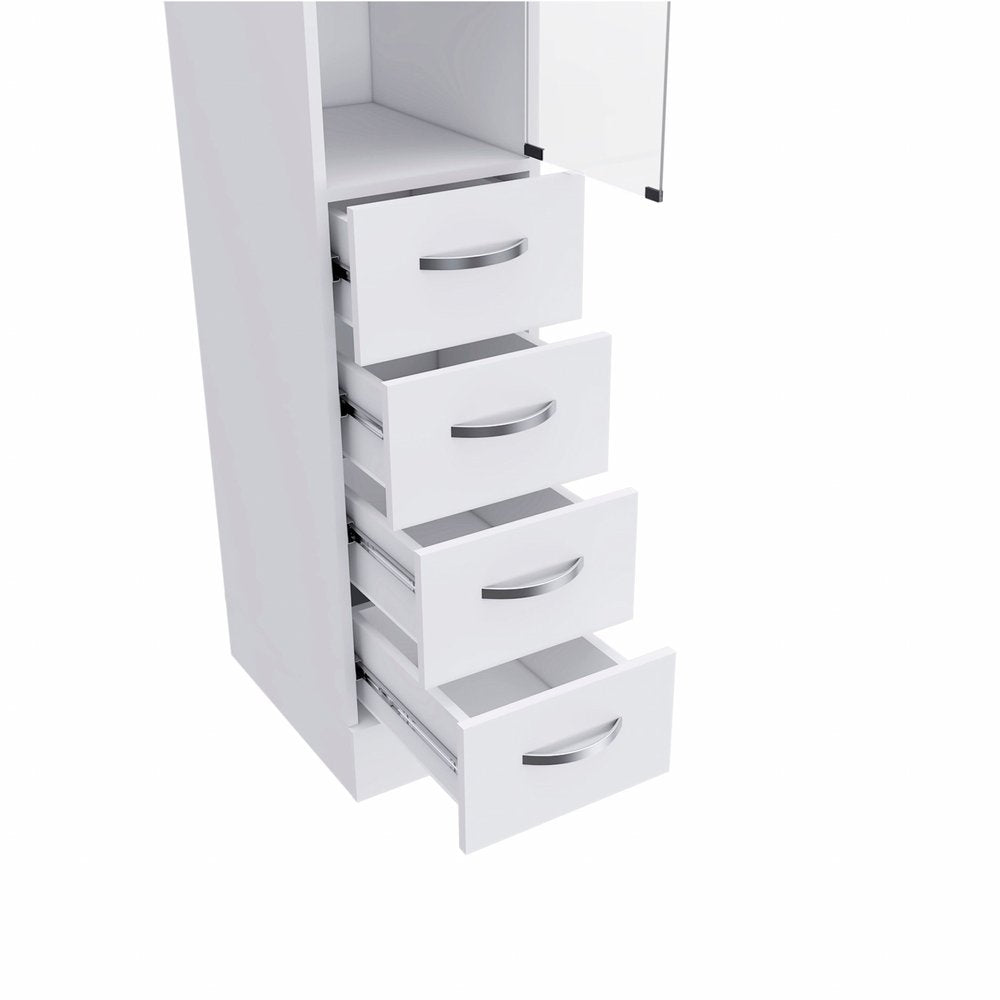 12" White Wood Linen Cabinet