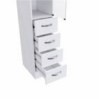 12" White Wood Linen Cabinet