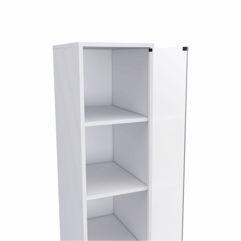 12" White Wood Linen Cabinet