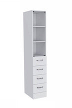 12" White Wood Linen Cabinet