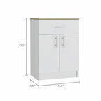 34" Light Oak and White Pantry Cabinet