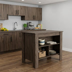 Brown 41" Kitchen Island With Storage