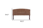 Brown Natural and Rustic Woven Banana Leaf Curved Queen Size Headboard