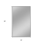 59" Black Aluminum Framed Bathroom Vanity Mirror