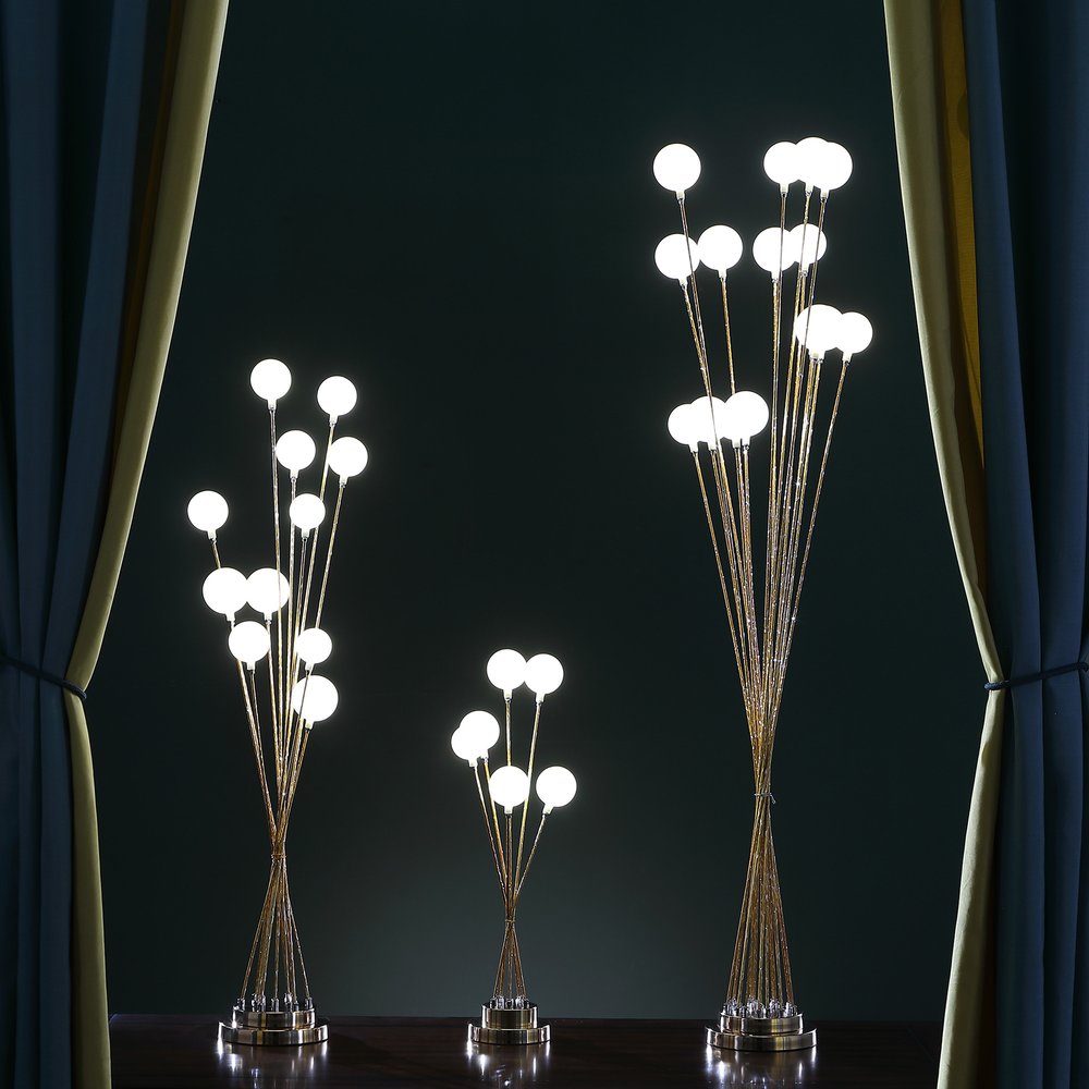 46" Gold 11 LED Novelty Floor Lamp With White