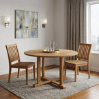 48" Brown Round Solid Teak Wood Dining Table