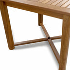 48" Brown Round Solid Teak Wood Dining Table