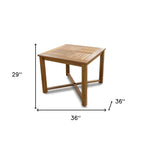 48" Brown Round Solid Teak Wood Dining Table