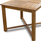 48" Brown Round Solid Teak Wood Dining Table