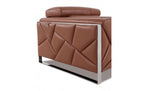 89" White Italian Leather Sofa With Chrome Legs