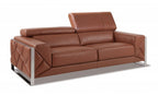 89" White Italian Leather Sofa With Chrome Legs