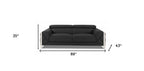 89" White Italian Leather Sofa With Chrome Legs