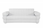 89" Dark Gray Italian Leather Sofa With Silver Legs