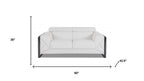Two Piece Indoor White Italian Leather Five Person Seating Set