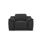 Three Piece Indoor Dark Gray Italian Leather Six Person Seating Set