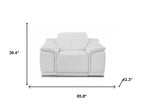 Three Piece Indoor White Italian Leather Six Person Seating Set