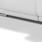 Two Piece Indoor White Italian Leather Five Person Seating Set