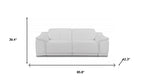 Two Piece Indoor White Italian Leather Five Person Seating Set