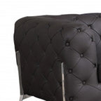 Two Piece Indoor Brown Italian Leather Five Person Seating Set