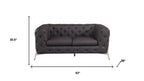 Two Piece Indoor Brown Italian Leather Five Person Seating Set