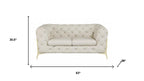 Two Piece Indoor Beige Italian Leather Five Person Seating Set