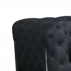 Two Piece Indoor Dark Gray Italian Leather Five Person Seating Set