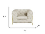 Three Piece Indoor Beige Italian Leather Five Person Seating Set