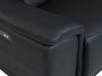 Black Italian Leather Power Reclining U Shaped Eight Piece Corner Sectional With Console