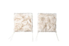 Set Of Two 17" X 17" Gradient Tan Faux Fur Dining Chair Pad