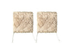 Set Of Two 17" X 17" Taupe Faux Fur Solid Color Dining Chair Pads