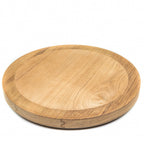 11" Brown Solid Wood Round Accent Mirror