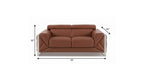 75" Camel And Silver Italian Leather Loveseat