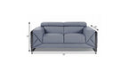 75" Light Blue And Black Italian Leather Loveseat