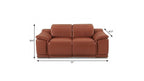 72" Camel And Silver Italian Leather Power Reclining Loveseat