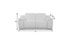 72" White And Silver Italian Leather Power Reclining Loveseat