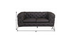 69" Brown And Silver Italian Leather Loveseat