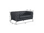 69" Gray And Silver Italian Leather Loveseat