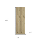 71" Oak Wood Pantry Or Storage Closet