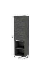 12" Gray Wood Floating Single Door Bathroom Vanity And Medicine Cabinet