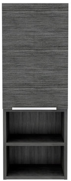 12" Gray Wood Floating Single Door Bathroom Vanity And Medicine Cabinet