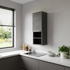 12" Gray Wood Floating Single Door Bathroom Vanity And Medicine Cabinet