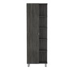 20" Gray Wood Accent Cabinet With Single Door